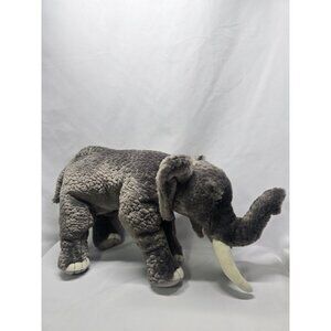 Magnussen Home RARE Gray Elephant Realistic Plush Stuffed Animal Toy Home Decor